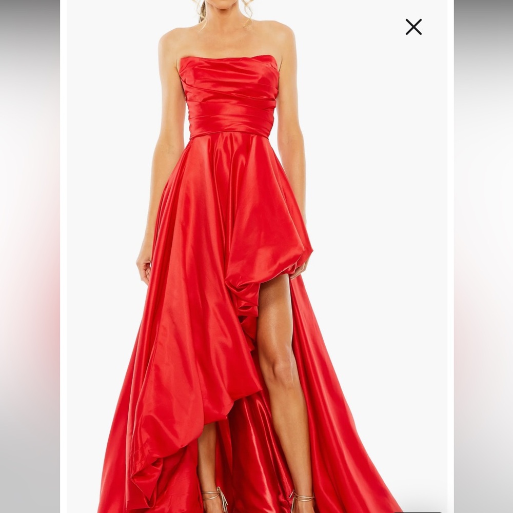 Mac Duggal Red Asymmetrical High-Low Formal Dress